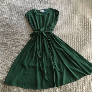 Dark green chiffon dress